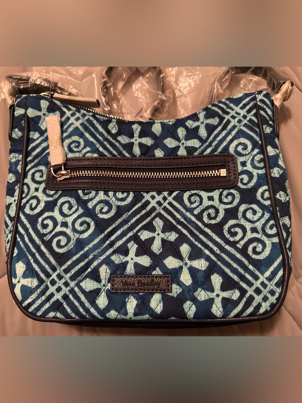 NWT Vera Bradley Turquoise Vivian Crossbody Bag in Cuban Tiles